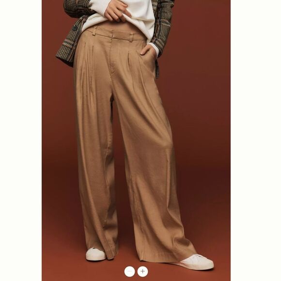 Anthropologie The Avery Pleated Wide-Leg Trousers by Maeve: Linen Edition - Picture 2 of 4